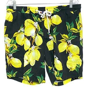 Jogal Lemon Fruit Swim Board Shorts Mens M Hawaiian Tropical Vacation Beach AOP
